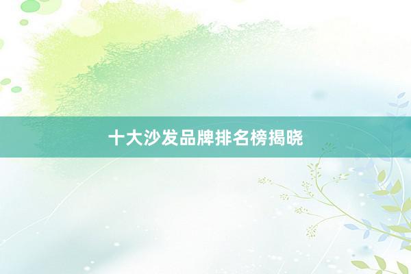 十大沙发品牌排名榜揭晓